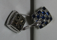 Hermann M 523-2011 Invisible Set Sapph & Dia Earrings 14KWG Undergallery